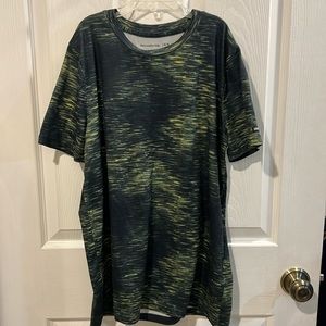 Abercrombie Kids tee shirt, green & yellow space dye